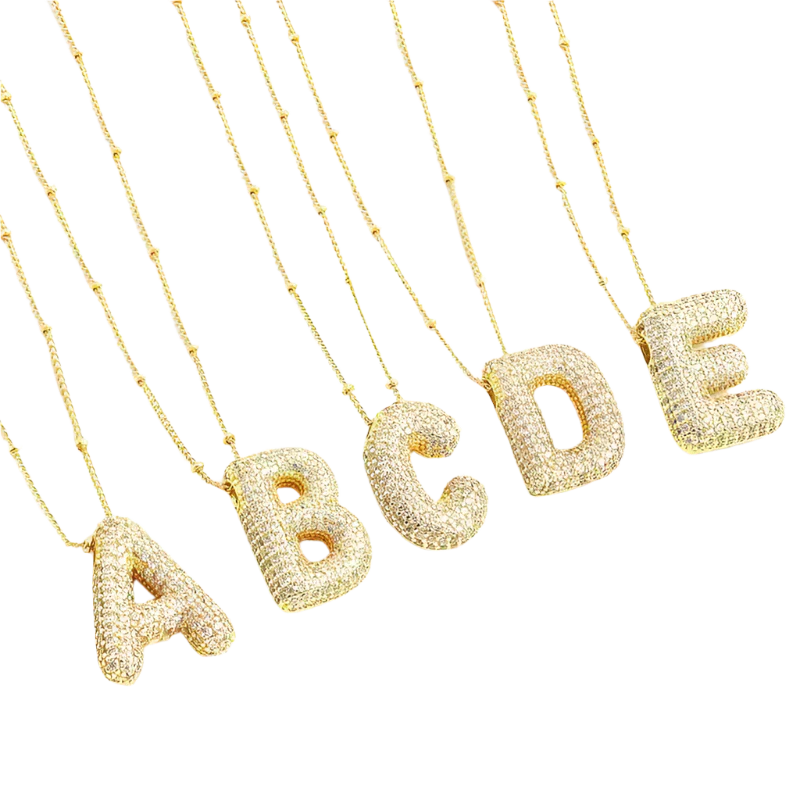 BubbleNote™ | Gold Letter Initial Necklace Set