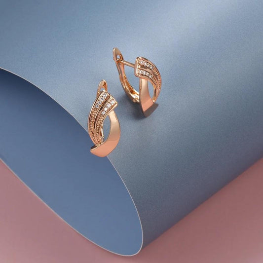 RoseLuxe™ | Elegant Rose Gold Earrings