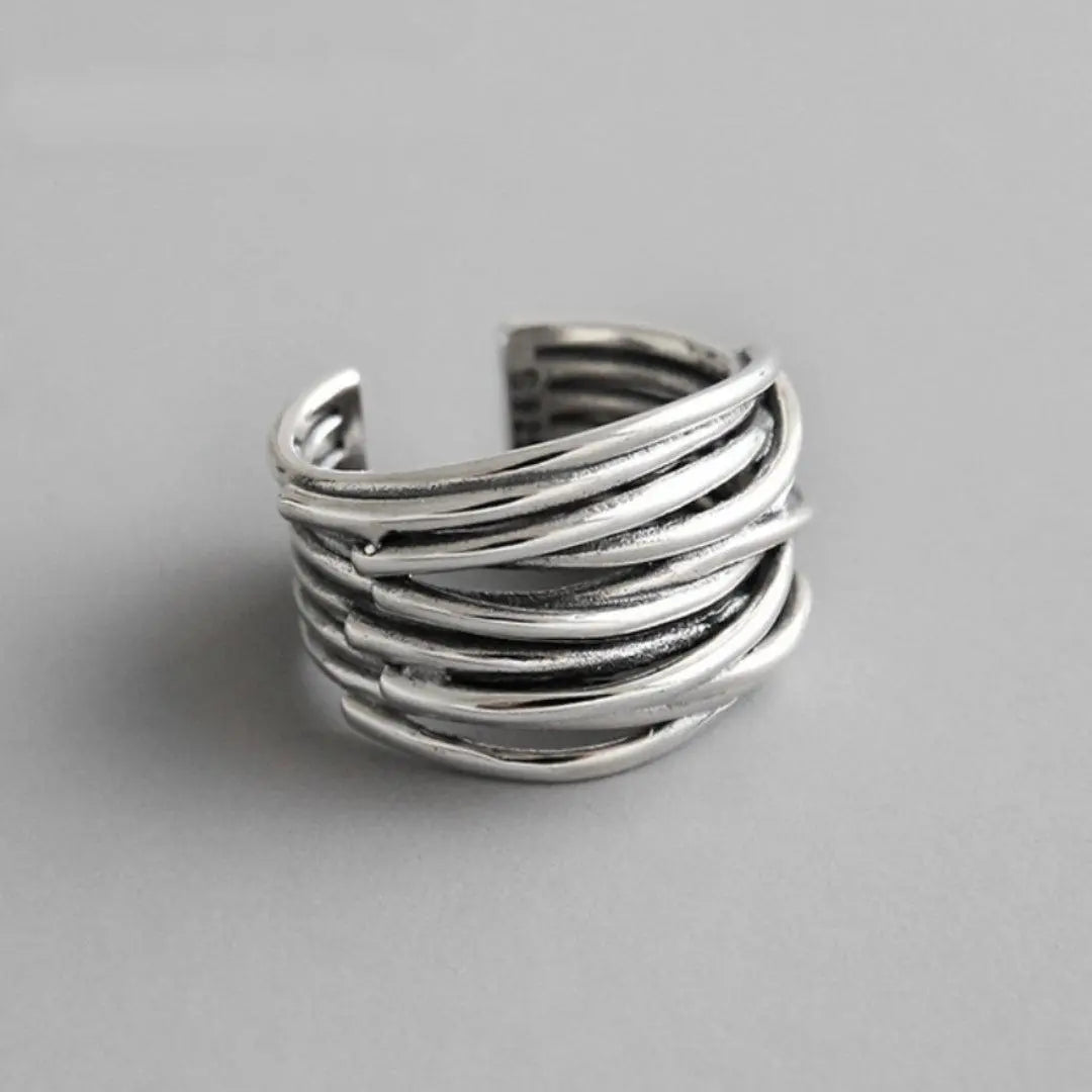 Aria™ | Adjustable Silver Layer Ring