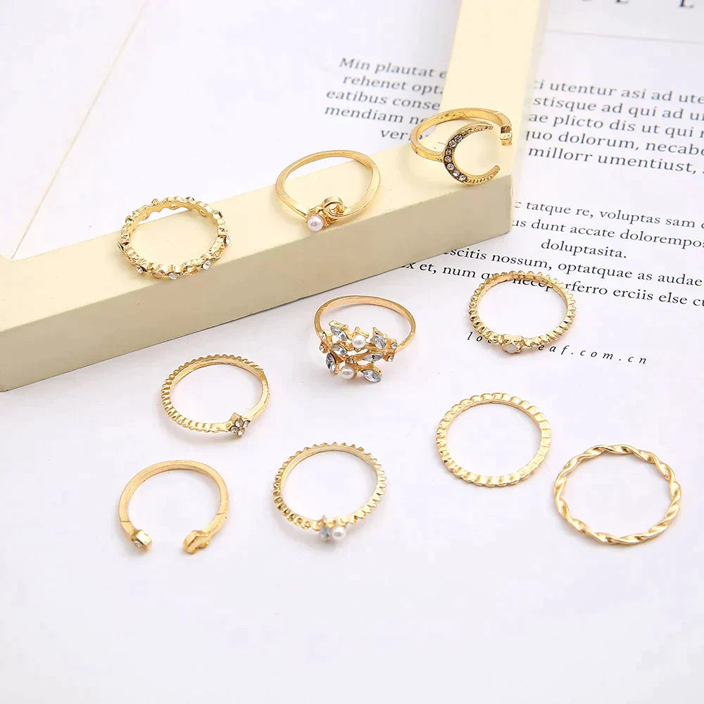 Boho™ | Silver and Gold Ring Set (10 Pairs)