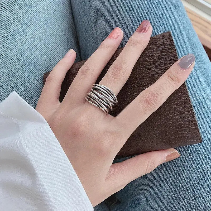 Aria™ | Adjustable Silver Layer Ring
